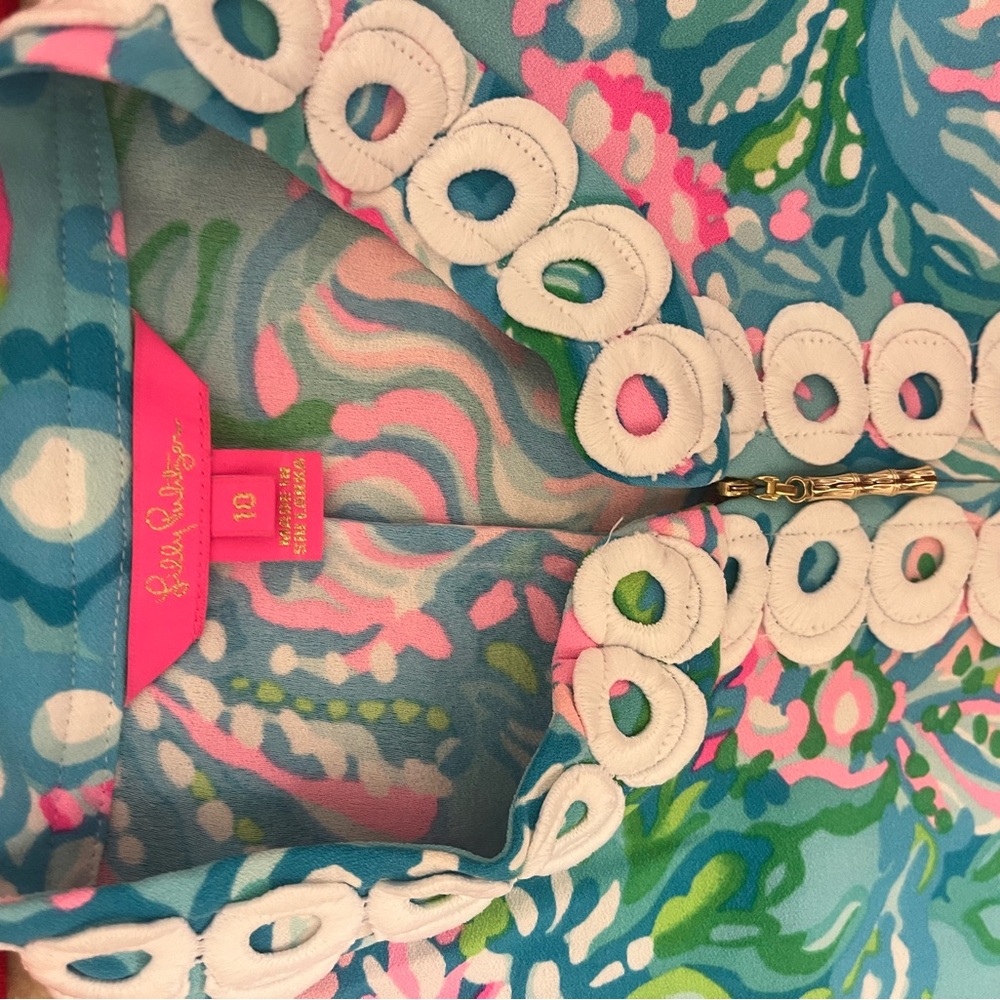 Lilly Pulitzer Blue and Pink Mini Dress-size 10 - Picture 9 of 9